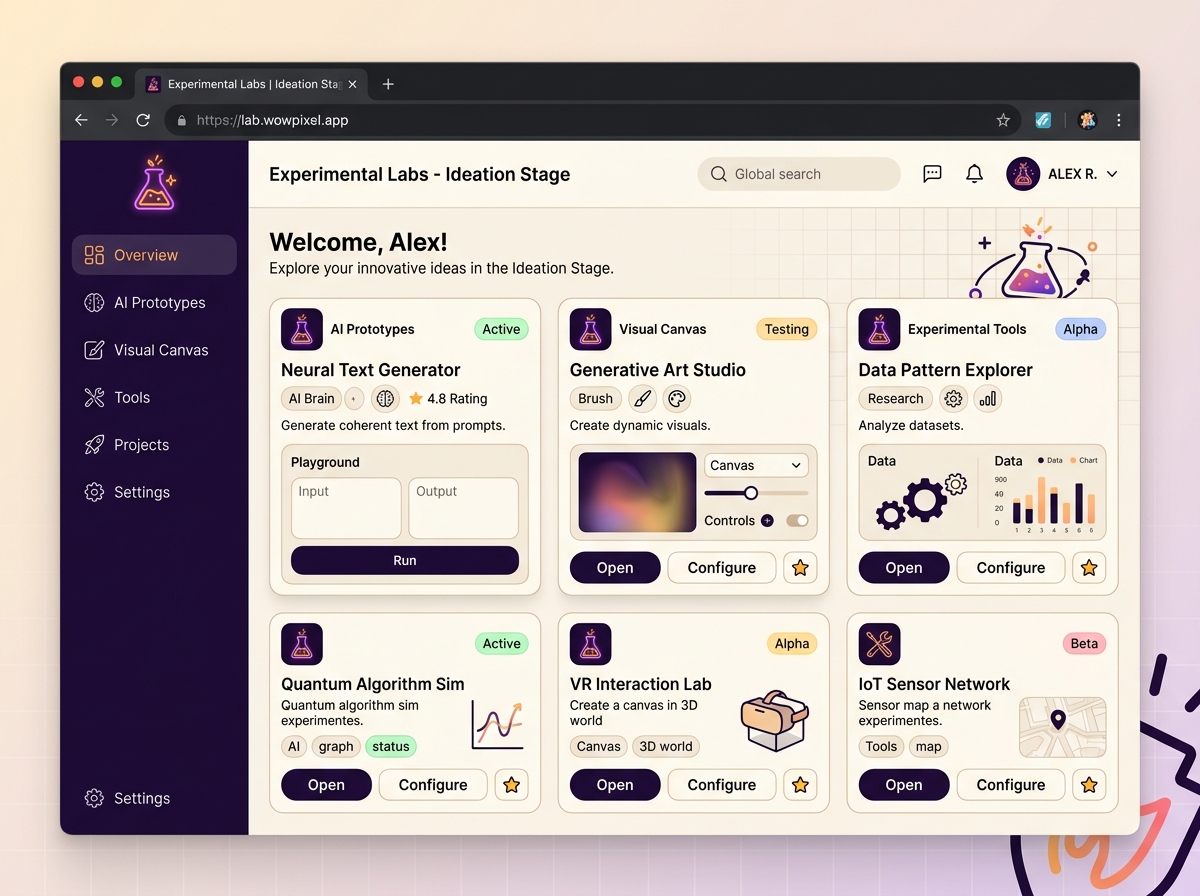 Experimental Labs interface preview